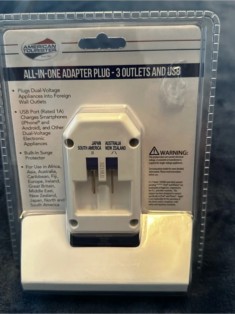 New American Tourister All-In-One Adapter Plug with USB